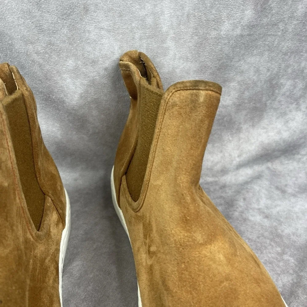 Vince Warren Suede Shearling Water Repellent High Top Slip-On Booties Tan Sz 11